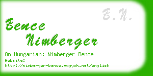 bence nimberger business card